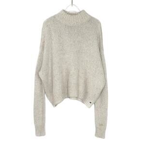 American Eagle Beige Turtleneck Sweater Medium Classic Knit Cozycore